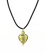 Necklace - N153 - Murano Style Glass - Heart Shape (Sm) ~ Olive Green