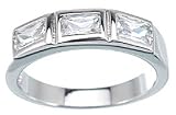 925 Sterling Silver Baguette CZ Ring