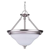 Sea Gull Lighting 66062-962 Sussex Three-Light Pendant, Brushed Nickel Finish with Satin White Glass