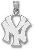 New York Yankees Solid Sterling Silver ''NY'' 3/4'' Pendant