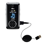 Retractable USB Cable for the LG Muziq with Power Hot Sync and Charge capabilities - Gomadic Brand w/ TipExchange Technology