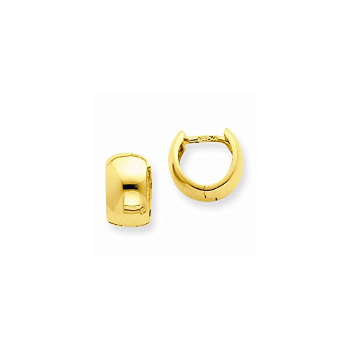 14k Yellow Gold 1/2in Tiny Diameter Hinged Hoop Huggie Earrings