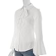 WD NY Ladies Bell Cuff Ruffled Long Sleeve Blouse