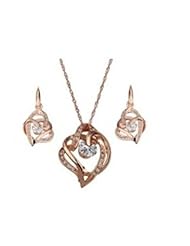 XiangGang ShaoGi 18k White Gold, Round Diamond Ball Fashion Sets, White And Pink - 18 inch
