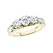 14K Two-Tone Gold Diamond Three-Stone Engagement Ring - 1.00 Ct.