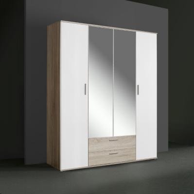 Kleiderschrank weiss/ Sonoma Eiche grau