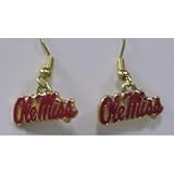 NCAA Dangling Earrings - Ole Miss Mississippi Rebels Logo