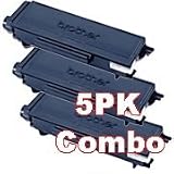 5-Pack Brother TN550/TN580 Compatible Toner Cartridge Black for Brother HL5200 / HL5250DN / HL5240 /