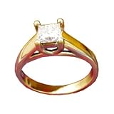 14K Yellow Gold .75 CT Princess Cut Diamond Solitaire Ring