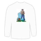 Long Sleeve T-shirt with familiaris, human, body, individuals, individual, domestic, persons, athlete, dogs, young, canis, humans, jogging, people, run, dog, exercising, person Large White