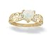14K Yellow Gold Genuine Trillion Opal and Diamond Filligree Ring
