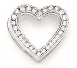 10kt White Gold Diamond Heart Charm- DS1197