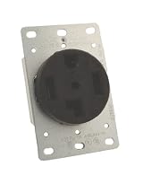 30 Amp, 125/250 Volt, NEMA 14-30R, 3P, 4W, Flush Mounting Receptacle, Straight Blade, Industrial Grade, Grounding, Side Wired, Steel Strap, 278