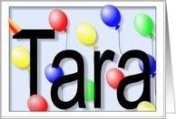 Tara's Birthday Invitation, Party Balloons Card