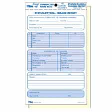 Carbonless Status Change Forms, 5-1/2"x8-1/2", White/Yellow, 50/Pack TOP3840