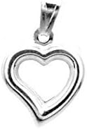 Sterling Silver Hanging Heart Pendant (Hallow) (P-1003-25)