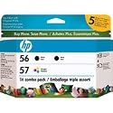 HP 56/56/57 Black/Tricolor Ink Cartridges, 3/Pack
