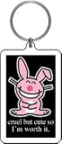 it's happy bunny 'Cruel But Cute So I'm Worth It' Lucite Key Chain