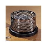Kitchen & Housewares : Distinctions Punched Metal and Wood Clip Holder, Polished Metal/Black Wood (ELD22625)
