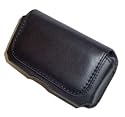 Executive Black Horizontal Leather Side Case Pouch with Belt Clip for Nokia E71 [Accessory Export Brand]
