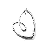 Sterling Silver Open Fancy Swirl Heart Pendant