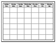 Chart Calendar Horizontal White