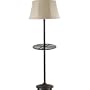 Royce Lighting RLFL5034M-43 Outdoor Lighting Collection Indoor/Outdoor Floor Lamp, Beige Fabric Shade, Dark Wood Finish