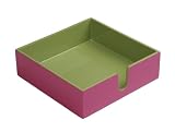 Caspari Lacquer Luncheon Napkin Holder, Pink and Green