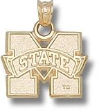 Mississippi State Bulldogs Solid 10K Gold ''M STATE'' 5/8'' Pendant