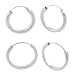 Sterling Silver Squared and Rounded Hoop Earrings