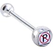 No Parking Sign Logo Barbell Tongue Ring