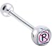 No Parking Sign Logo Barbell Tongue Ring