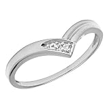 10K White Gold Diamond Chevron Promise Ring