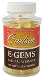 Carlson Laboratories - E-Gems Natural Vitamin E, 600 IU, 100 softgels