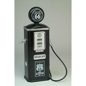 Old Fashioned Black Toy Gas Pump, - Nostalgic Design, Working Crank, Inside CD Storage...