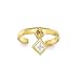 Solid 14K Yellow Gold Cubic Zirconia Diamond Solitaire Dangle Toe Ring