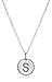 Amazon Collection 14k White Gold Initial Pendant Necklace