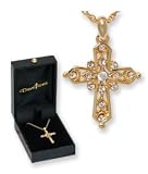 31ZXCt6iRAL. SL160  Sistine Delicate Cross Pendant Necklace Layered in 18 kt Gold