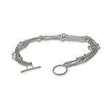 Eve's Addiction Sterling Silver CZs By The Yard Multi Strand Bracelet