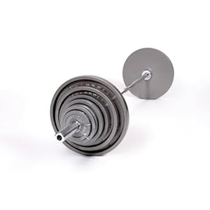 395 Pound Olympic Weight Set with Olympic Bar - Spring Collars - Grey Weight Plates