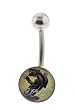 Genuine Ed Hardy Stainless Steel Belly Ring - Panther Logo in 10mm - 14 Gauge - 5mm Ball - Sold Individually