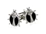 Novelty Ladybug Cufflinks with Black Enamel on Silver with Gift Box