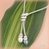 18K Pistachio/White South Seas Pearl/Diamond Bolo Necklace