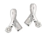 .15 CTW Diamond Ribbon Twist Earrings 14K White Gold