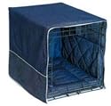 24" Dogs Soft Pet Beds Dog Crates Blue Denim S Small Warm 3-Piece Complete Stylish Set