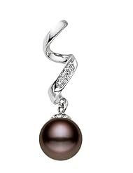 PremiumPearl 7.5-11mm Chocolate Freshwater Pearl Pendant AAA Quality