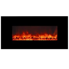 Yosemite Home Decor DF-EFP1000 Contemporary Large Glass Electric Heater, Sleek Black