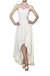 Strapless Natural   Waistline Asymmetric Chiffon Sweetheart  Dress