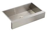 KOHLER K-3943-NA Vault Undercounter Single Basin Stainless Steel Sink with Shortened Apron-Front for 36-Inch Cabinet