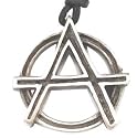Anarchy Rocking Silver Tone Pewter Pendant Necklace